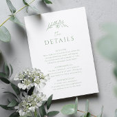 Sage Green Monogram Wedding Informatiekaartje