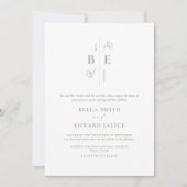 Sage Green Monogram Wedding Kaart (Voorkant)