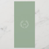 Sage Green Monogram Wedding Menu (Achterkant)
