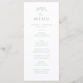 Sage Green Monogram Wedding Menu (Voorkant)