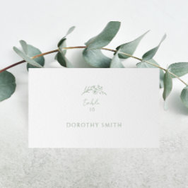Sage Green Monogram Wedding Plaatskaartje