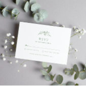 Sage Green Monogram Wedding RSVP Kaartje