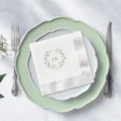 Sage Green Monogram Wedding Servet