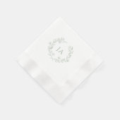 Sage Green Monogram Wedding Servet (Hoek)