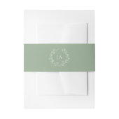 Sage Green Monogram Wedding Uitnodigingen Wikkel (Voorkant Voorbeeld)