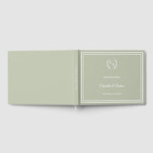 Sage green monogrammed wreath wedding gastenboek (Volledig)