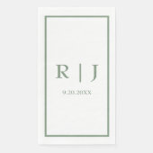 Sage Green Monograms Eenvoudige Elegante Classy We Servet (Voorkant)