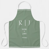 Sage Green Monograms Eenvoudige Elegante Moderne H Schort (Voorkant)