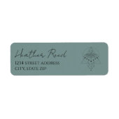 Sage Green Moth Moon Phase Return Address Label (Voorkant)