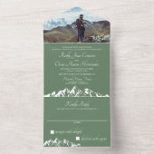 Sage Green Mountain All In One Uitnodiging (Binnen)