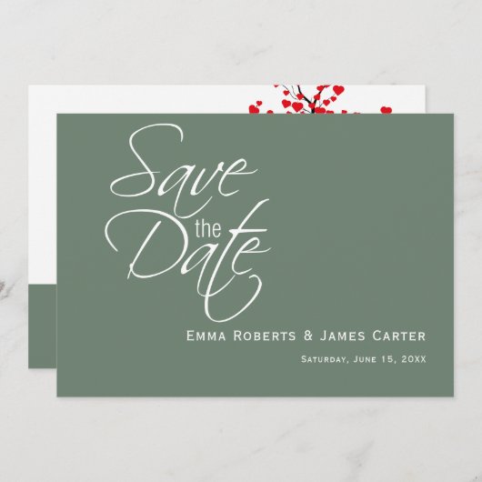 Sage Green Mountain Foto Sla de datum op Save The Date (Voorkant / Achterkant)