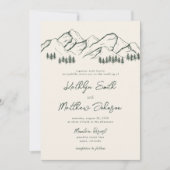 Sage Green Mountain Pine Tree Minimalistische brui Kaart (Voorkant)