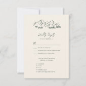 Sage Green Mountain Pine Tree Outdoor Bruiloft RSVP Kaartje (Voorkant)