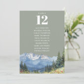 Sage Green Mountain Tafel Nummer Zitplaatskaart Kaart (Staand voorkant)