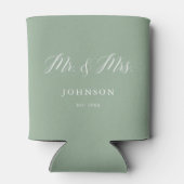 Sage Green Mr. en Mrs. Wedding Favors Blikjeskoeler (Achterkant)