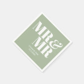 Sage Green MR & MR gepersonaliseerde bruiloft serv Servet (Hoek)
