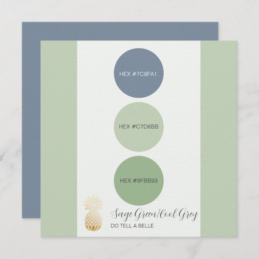 Sage Green Muted Kleurenpalet Kaart (Voorkant / Achterkant)