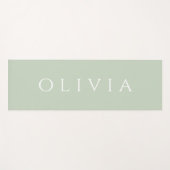 Sage Green name minimalist Aqua Yoga Mat (Voorkant (horizontaal))