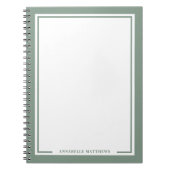 Sage Green Name Monogram Notitieboek (Voorkant)