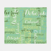 Sage Green Name Pattern Fleece Deken (Voorkant (Horizontaal))