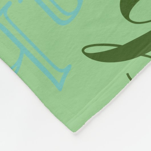 Sage Green Name Pattern Fleece Deken (Hoek)