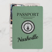 Sage Green Nashville Passport Bewaar de datum Save The Date (Voorkant / Achterkant)
