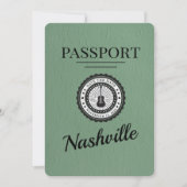 Sage Green Nashville Passport Bewaar de datum Save The Date (Voorkant)
