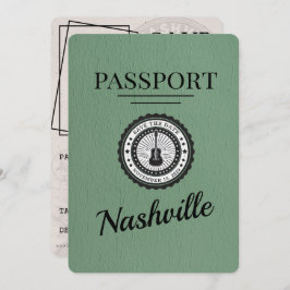 Sage Green Nashville Passport Bewaar de datum Save The Date