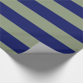 Sage Green, Navy Blue XL Stripes Pattern V Cadeaupapier (Hoek)