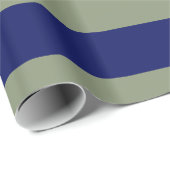 Sage Green, Navy Blue XL Stripes Pattern V Cadeaupapier (Rol Hoek)