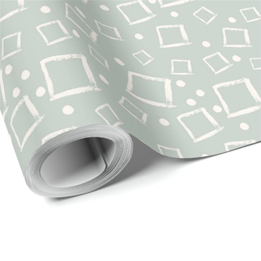 Sage Green Neutral Elegant Abstract Minimalist Cadeaupapier (Rol Hoek)