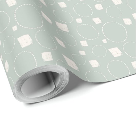 Sage Green Neutral Elegant Abstract Minimalist Cadeaupapier (Rol Hoek)
