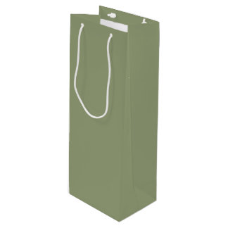 Sage Green Neutral Elegant Solid Plain Color Wijn Cadeautas