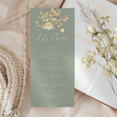 Sage Green Neutral Floral Wedding Menu