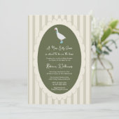 Sage Green New Silly Goose Baby Shower All in One Kaart (Staand voorkant)