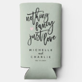 Sage Green Niets Fancy Alleen Liefde Seltzer Blikjeskoeler (Achterkant)