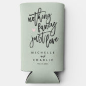 Sage Green Niets Fancy Alleen Liefde Seltzer Blikjeskoeler (Voorkant)