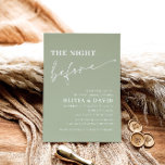 Sage Green Night before Rehearsal Dinner Invite Kaart<br><div class="desc">Sage Green Night before Rehearsal Dinner Invite</div>