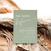 Sage Green Night before Rehearsal Dinner Invite Kaart