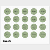 Sage Green Nothing Fancy Just Love Bruiloft Ronde Sticker (Vel)