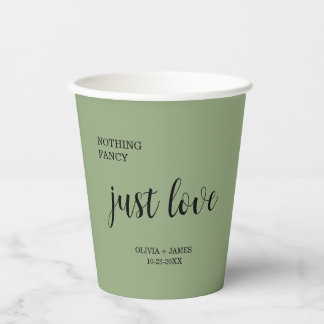 Sage Green Nothing Fancy Just Love Wedding   Papieren Bekers