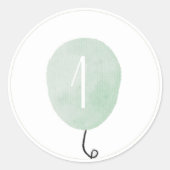 Sage Green Nummer Een Ballon Sticker (Voorkant)