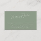 Sage Green Nursery Rhyme Baby Shower Simple Informatiekaartje (Voorkant)