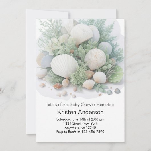 Sage Green Ocean Dream Baby shower Kaart (Voorkant)