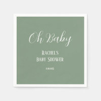 Sage Green Oh Baby Script Schattige Modern Baby sh