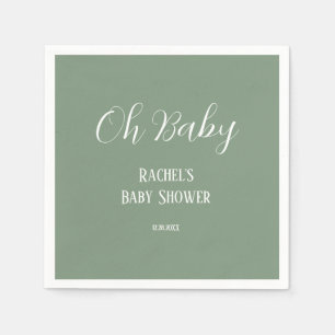 Sage Green Oh Baby Script Schattige Modern Baby sh Servet