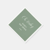 Sage Green Oh Baby Script Schattige Modern Baby sh Servet (Hoek)