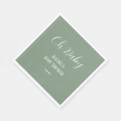 Sage Green Oh Baby Script Schattige Modern Baby sh Servet (Hoek)