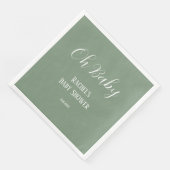 Sage Green Oh Baby Script Schattige Modern Baby sh Servet (Hoek)