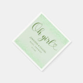 Sage Green Oh Girl Eucalyptus Confetti Script Servet (Hoek)